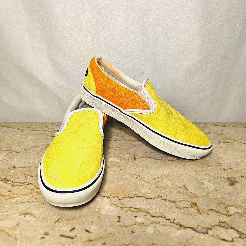 Vans Off The Wall x Penn Tennis Comfy Cush Slip-On Yellow Orange Sneakers Shoes